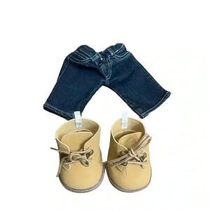 Build-A-Bear Workshop Clothes Bundle Denim Jeans and Bearland Boots